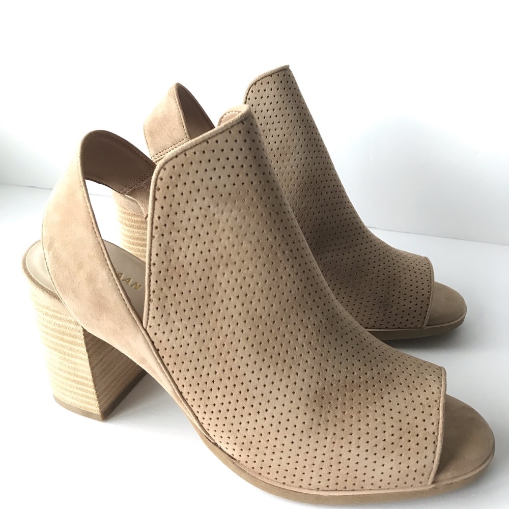 🛍NWB COLE HAAN Calista Suede Open-Toe Heel